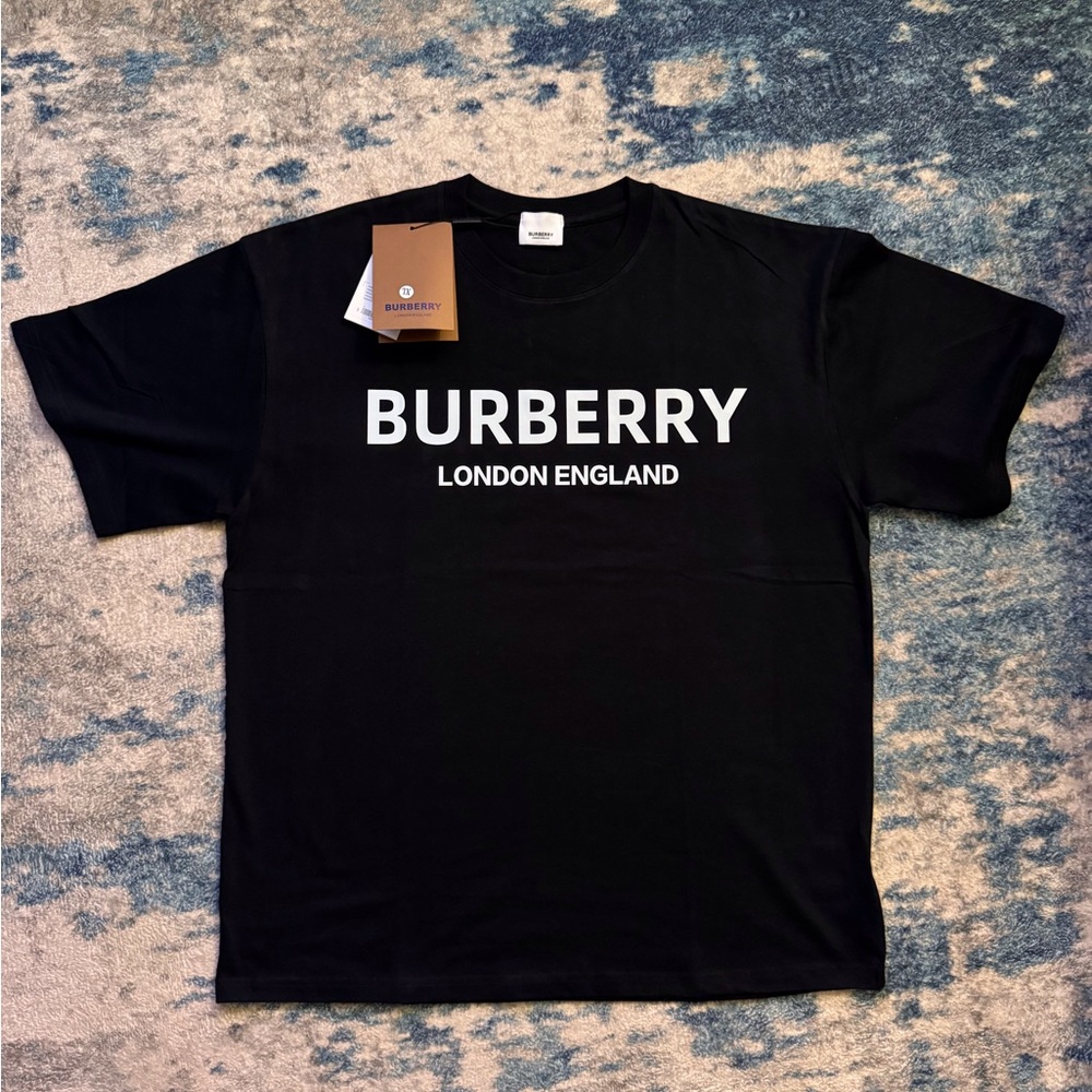 Burberry Men’s Black Logo  T‑Shirt XL